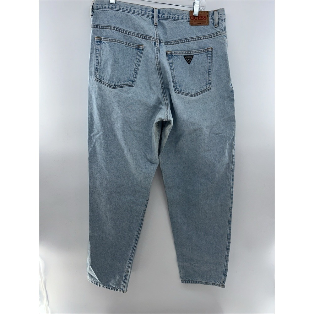 Vtg 90s Guess Pascal Jeans 38x32 Baggy Loose Tapered Stone Wash Made In Mexico